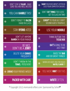 Free Printable College Care Package Notes + Ideas