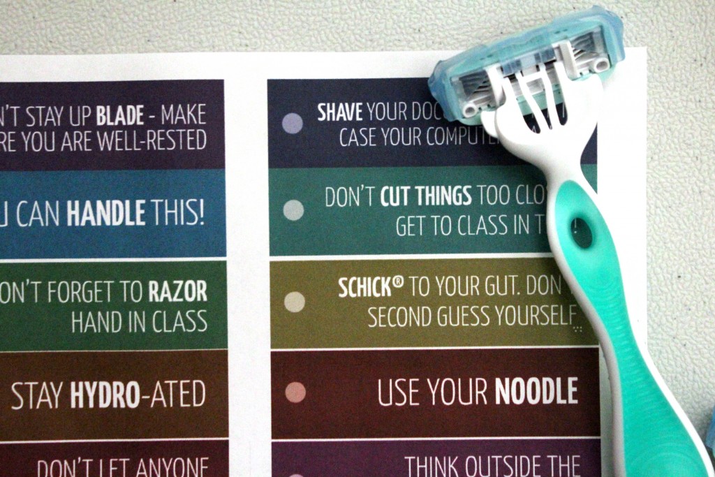 Oh, my these are so Punny! Print these humorous, pun-intended college care package labels for Schick disposable razors and other college care package essentials ideas | Free printable