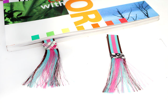 Make your own DIY magnetic bookmarks with a fun fringe! It's a super easy party craft for kids or teens, and great for encouraging reading. 