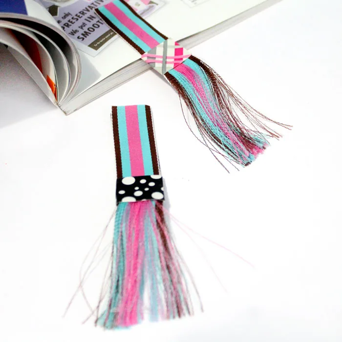 Make your own DIY magnetic bookmarks with a fun fringe! It's a super easy party craft for kids or teens, and great for encouraging reading.