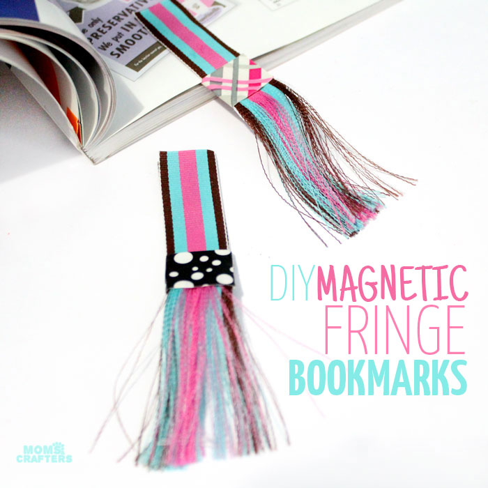 Make your own DIY magnetic bookmarks with a fun fringe! It's a super easy party craft for kids or teens, and great for encouraging reading. 