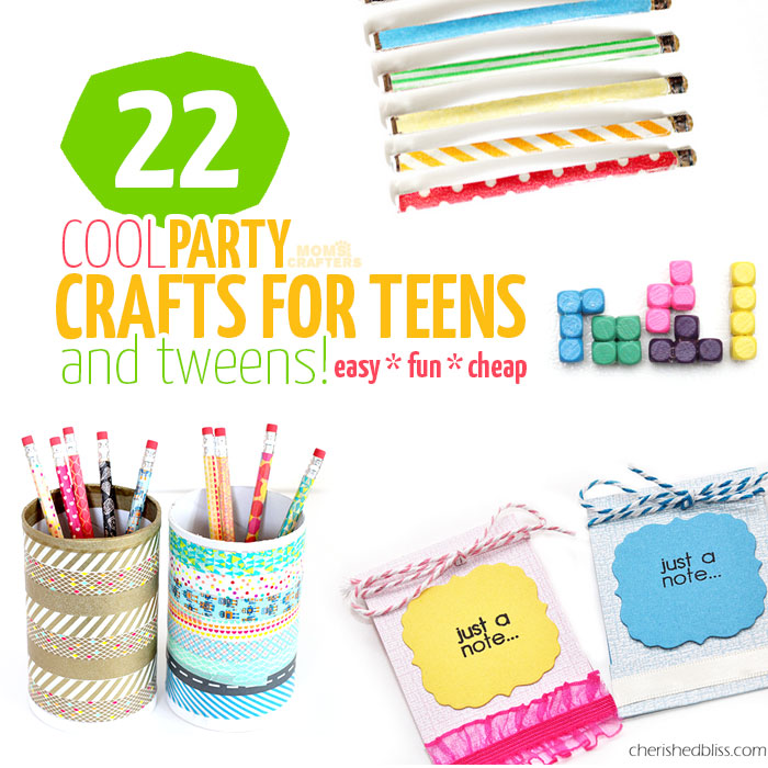 the best list of cool party crafts for teens and tweens that are inexpensive and fun. Accessories, washi tape crafts, jewelry making crafts, DIY magnets and keychains and more!
