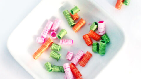 DIY STRING WRAPPED BEADS