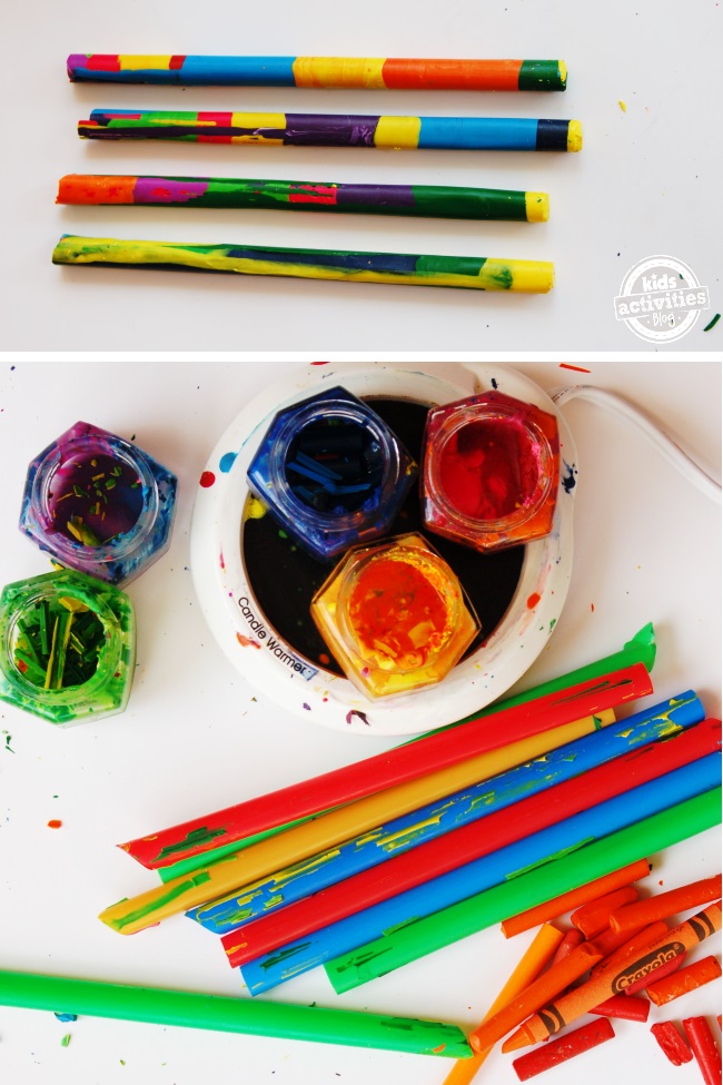 Check out this amazing list of things to make with crayons! You can upcycle old crayon pieces or turn whole crayons into fun DIY projects, crafts, and recipes for play. Includes ideas for kids, teens, and adults.