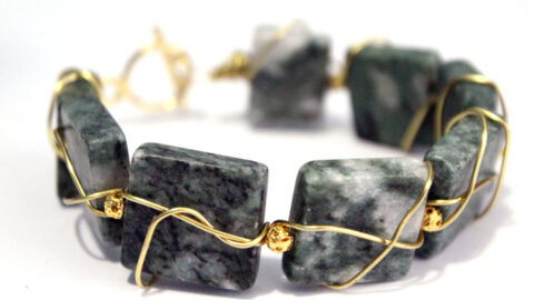 DIY Gemstone Wire Wrapped Bracelet