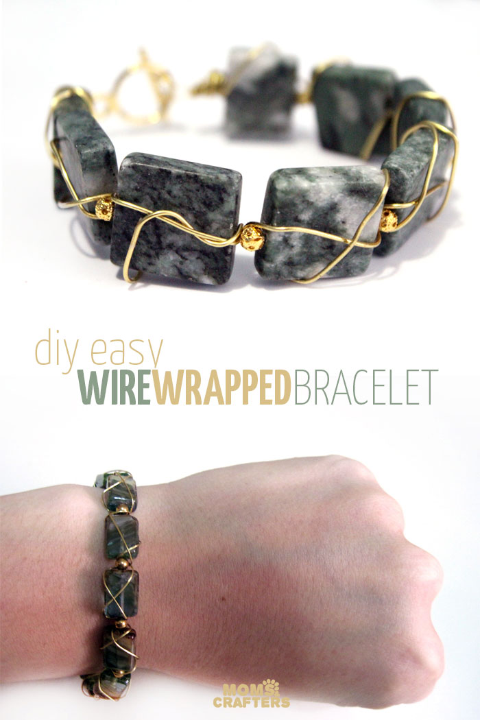 DIY Gemstone Wire Wrapped Bracelet * Moms and Crafters