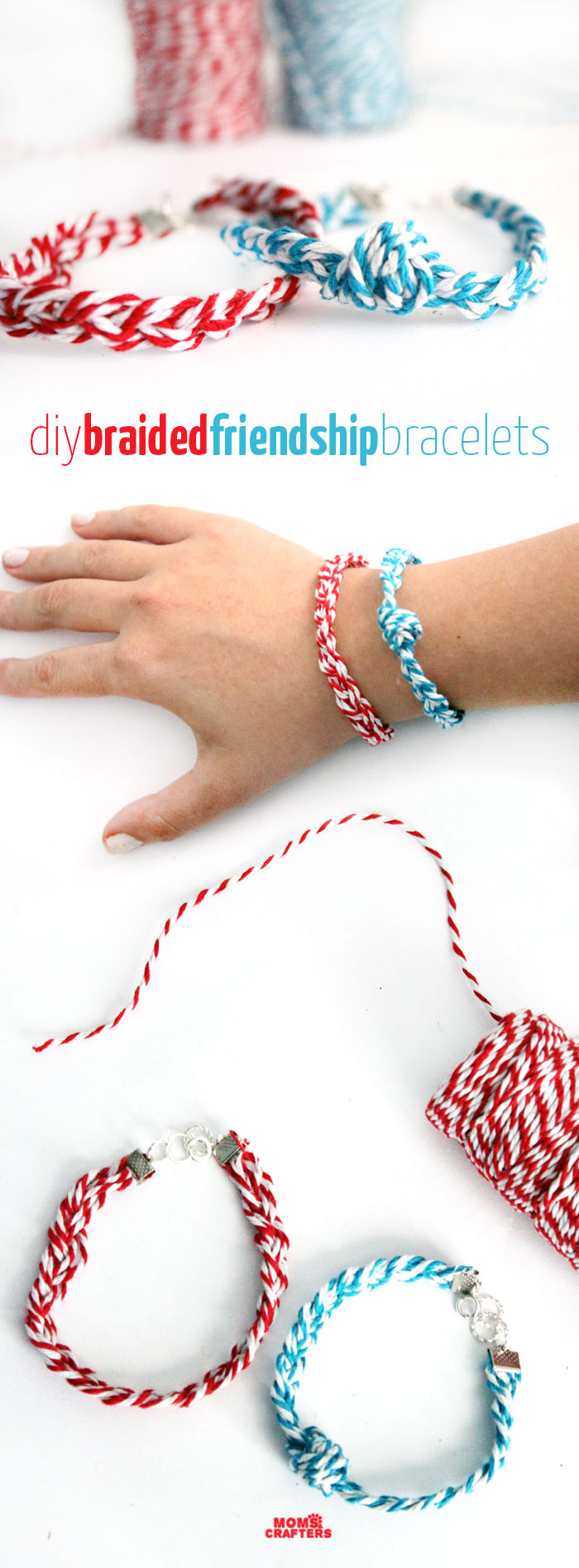 Make these adorable DIY braided friendship bracelet! A quirky jewelry making craft to learn some basic techniques.