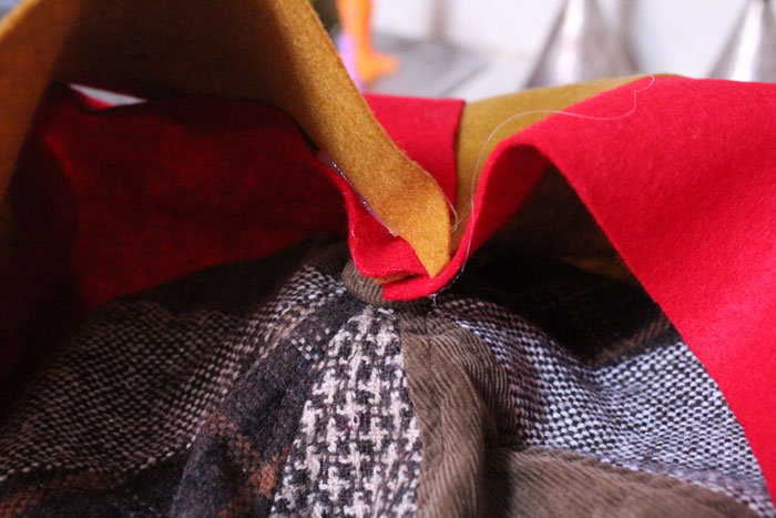Make this funny, if not realistic Elmer Fudd hunting hat to go with a no sew costume for Halloween or Purim!