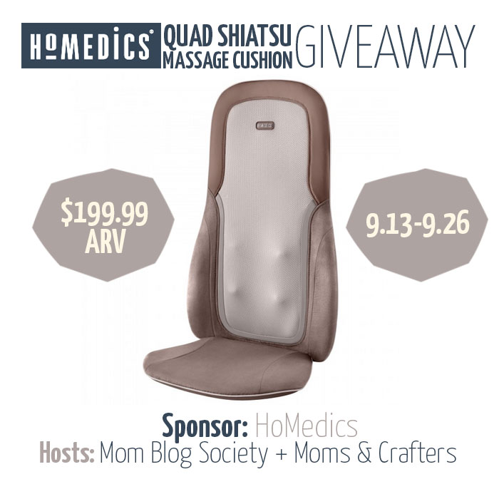 HoMedics Giveaway – Win a $200 massage cushion!