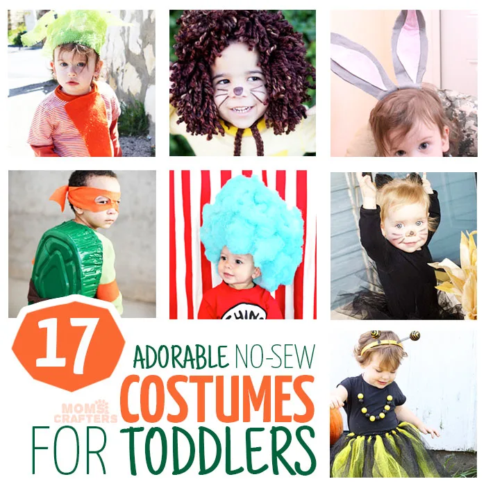 The DIY Halloween costumes (or dress up) you can make WITHOUT SEWING is unbelievable! Click to check out these adorable DIY no sew costumes for toddlers - you'll adore them!