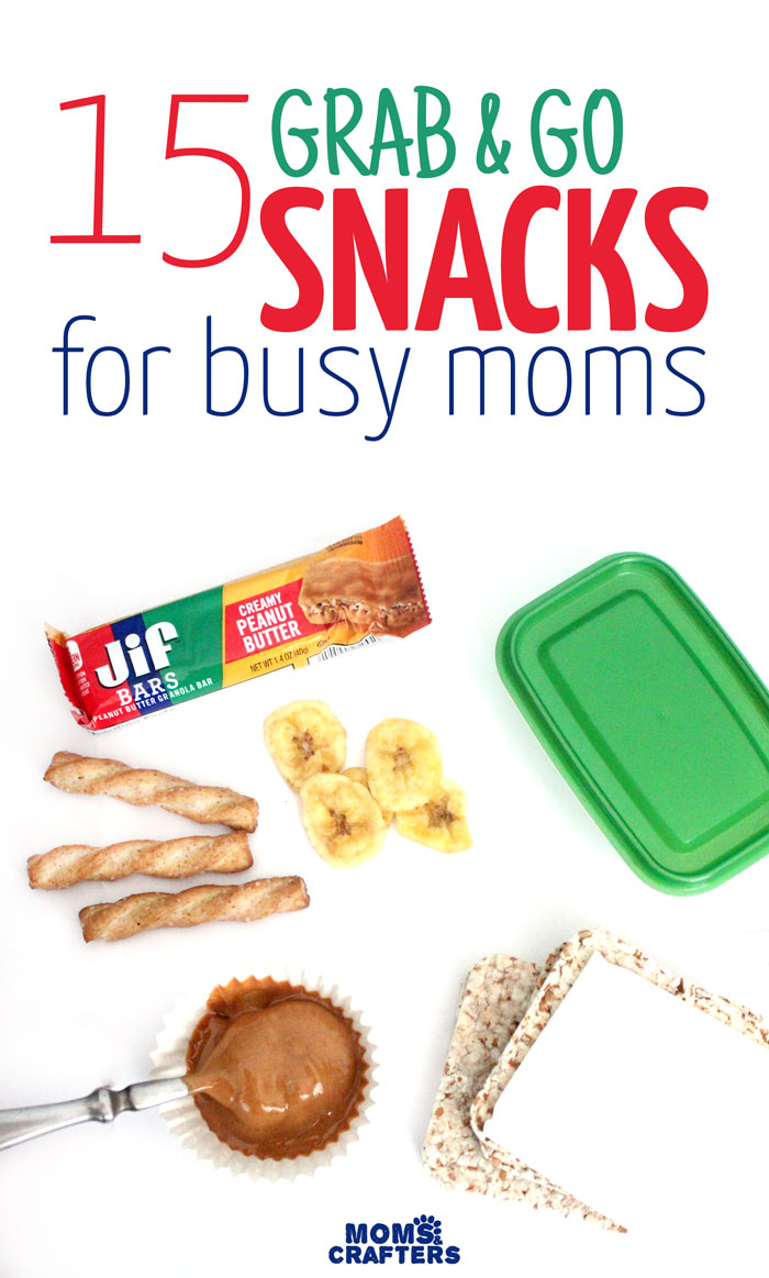 Looking for quick and easy snacks that you can grab and go with? These great ideas for busy moms can all be eaten while juggling a toddler, thrown together when you're late for work, and will give you an energy boost.