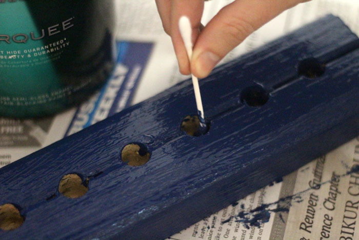 Magnificent DIY wood and copper menorah - cool craft for Hanukkah or Chanukah. Or just use it as any special event centerpiece!