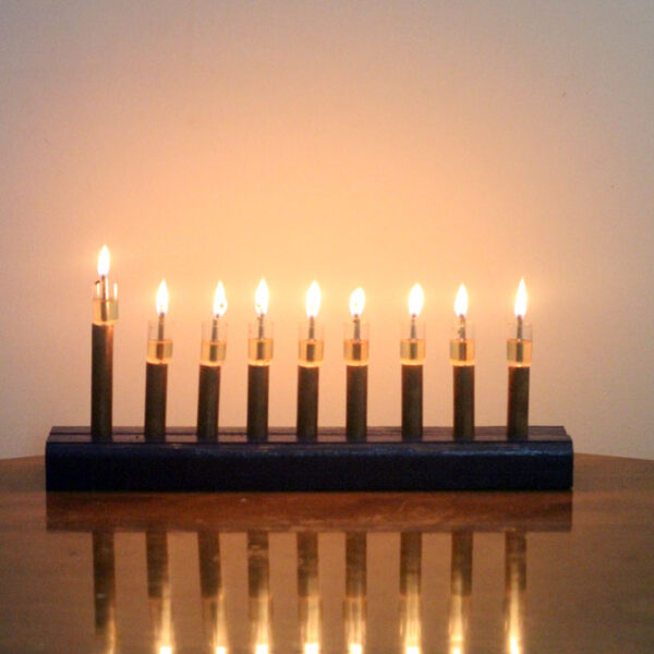 DIY Wood and Copper Menorah * Moms and Crafters