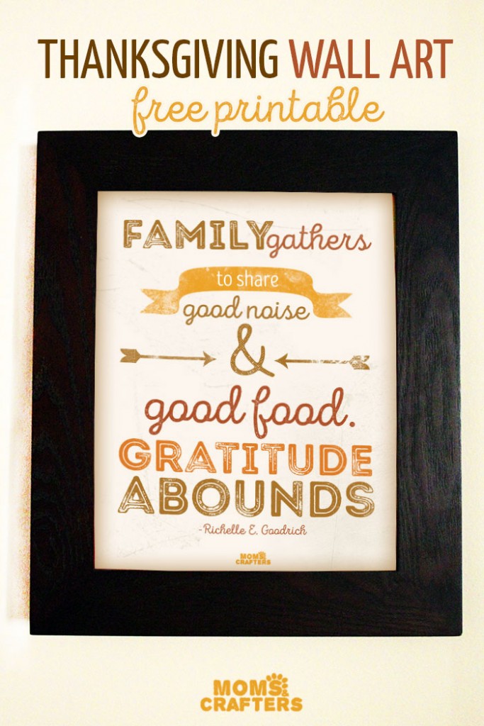 Free Printable Thanksgiving Wall Art * Moms and Crafters