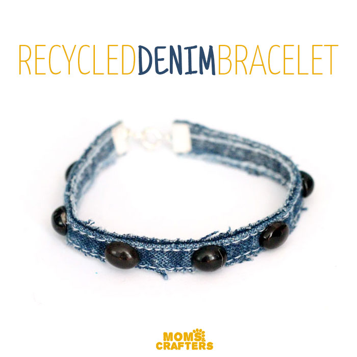 Recycled denim bracelet tutorial