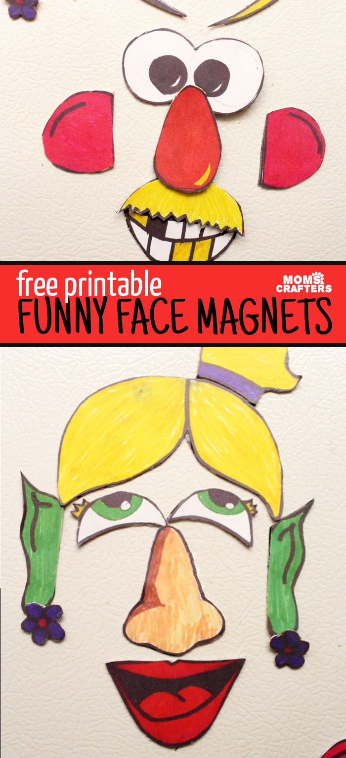 Aren't these funny face magnets adorable? Click for this free printable kids activity - perfect for toddlers, preschool, and beyond!