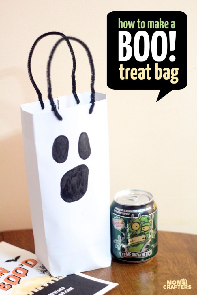 DIY Ghost Treat Bag + a free printable * Moms and Crafters