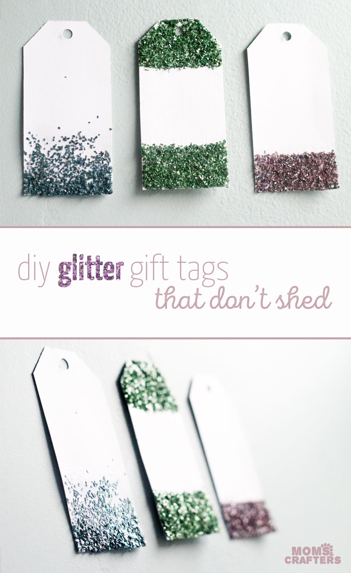 Make these beautiful glitter gift tags for the holidays - they don't shed! It's an easy Christmas or Hanukkah DIY craft and gift idea.
