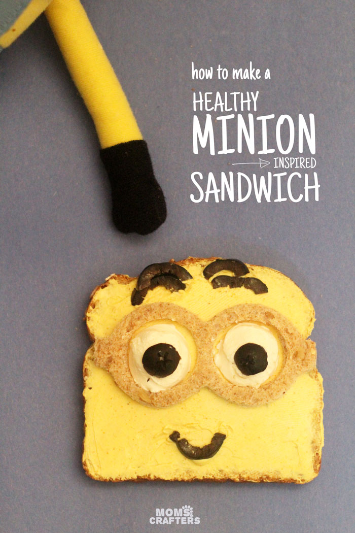 Make this adorable Minion sandwich - a healthy lunch or snack, perfect for kids. Your kids will even have fun making it with you!