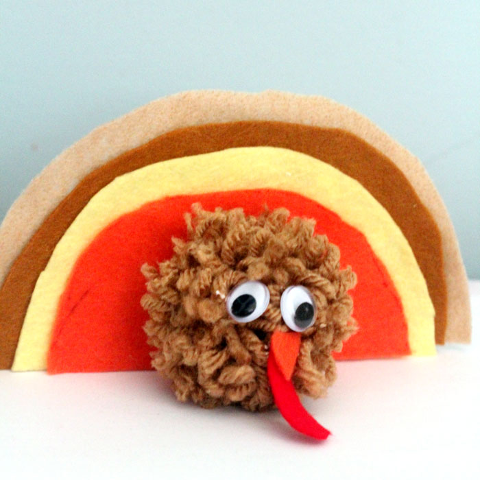 Pompom Thanksgiving Turkey Craft Pompom Thanksgiving Turkey Craft