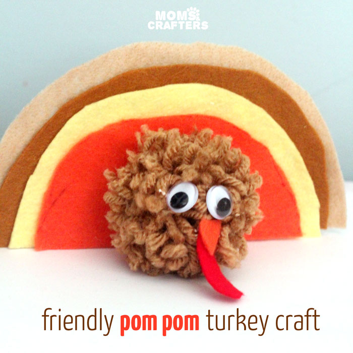 Pom Pom Thanksgiving Turkey Craft