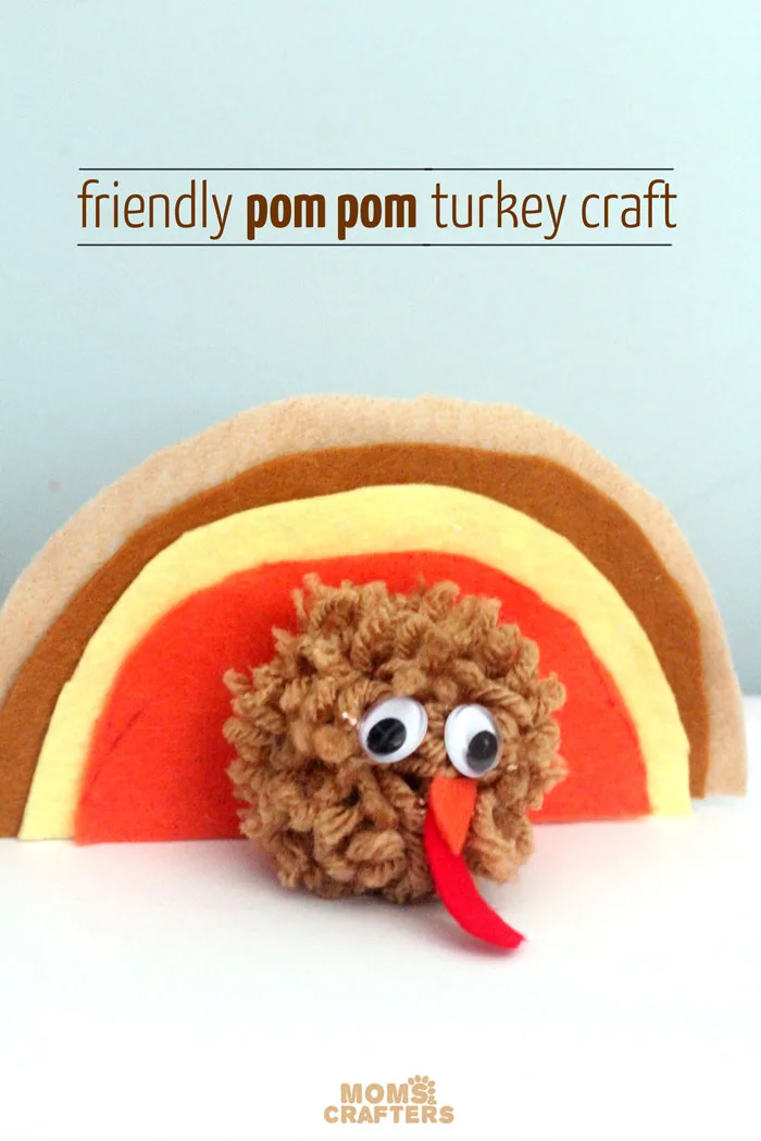 It's so easy to make this adorable pompom Thanksgiving turkey crafts for kids! It can be used as a toy, a napkin ring, a centerpiece, and other fun ideas. Love the DIY pom pom - I need to do it this autumn.