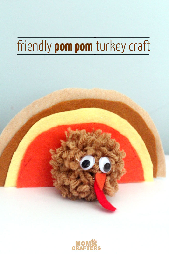 It's so easy to make this adorable pompom Thanksgiving turkey crafts for kids! It can be used as a toy, a napkin ring, a centerpiece, and other fun ideas. Love the DIY pom pom - I need to do it this autumn.