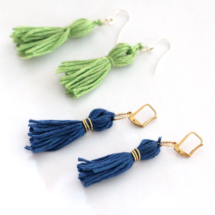 DIY Tassel Earrings - Blue Tassel Earrings - Made with HAPPY