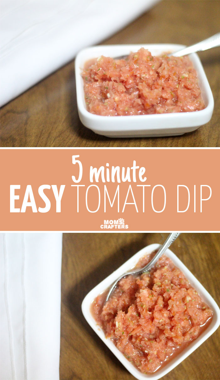 This easy tomato dip recipe is a great party or tailgating food! It's a definite crowd-pleaser that takes only five minutes to make!