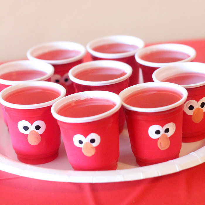 Elmo Food for Parties: Mini Gelatin Cups