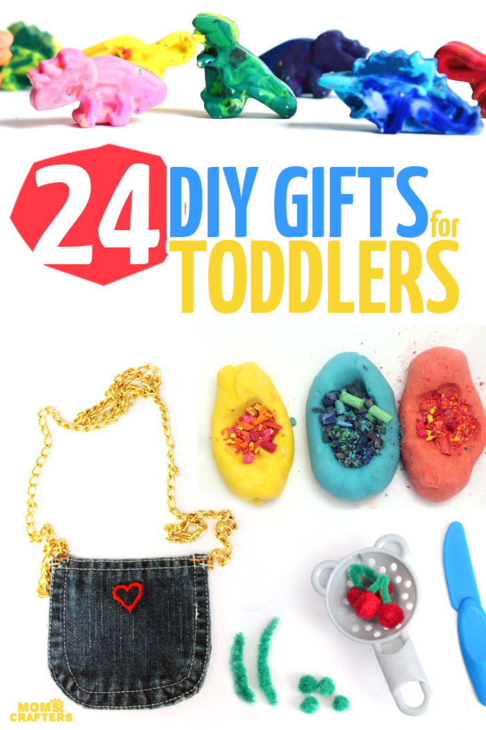 Craft your holiday with these 24 amazing DIY gifts for toddlers. You'll love these gift ideas for one, two, and three year olds that you can make for birthdays, Christmas, Hanukkah, or any occasion