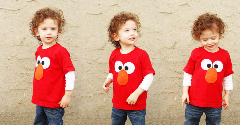 Mae an adorable DIY no sew Elmo tee shirt for your toddler! Perfect craft for an Elmo or Sesame Street themed party, or to give as a gift.