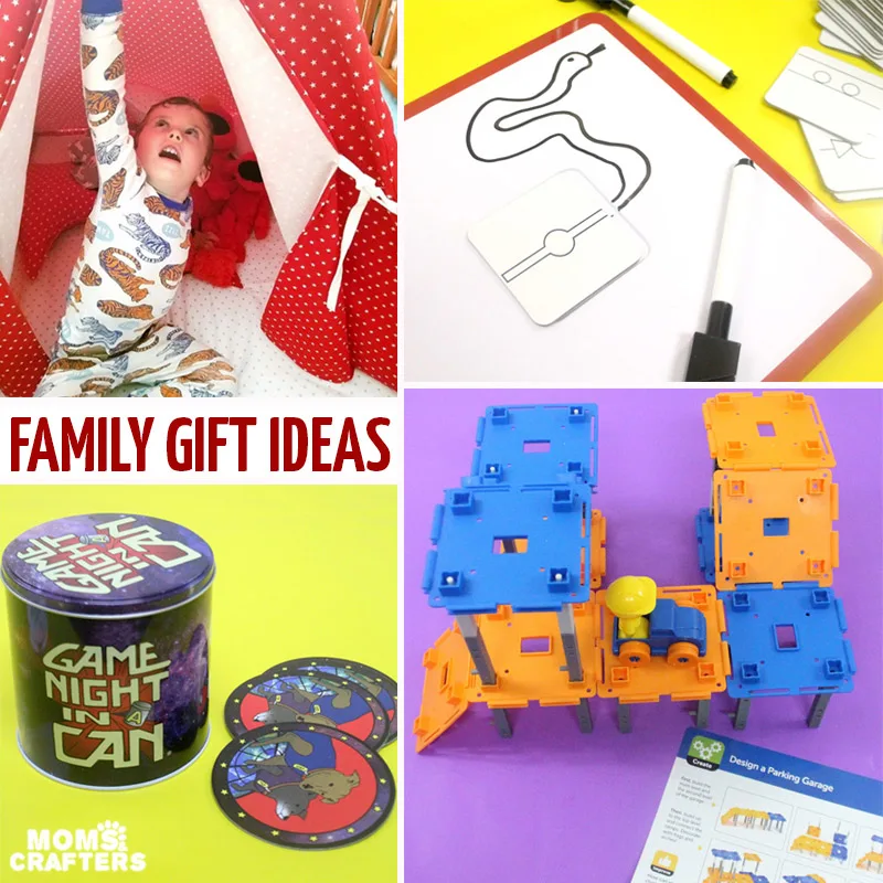 Looking to save some money on gift giving and to streamline your gift list? This list of family gift ideas will help you do just that - including ideas for any age level! #christmas #gifts #hanukkah #budgeting