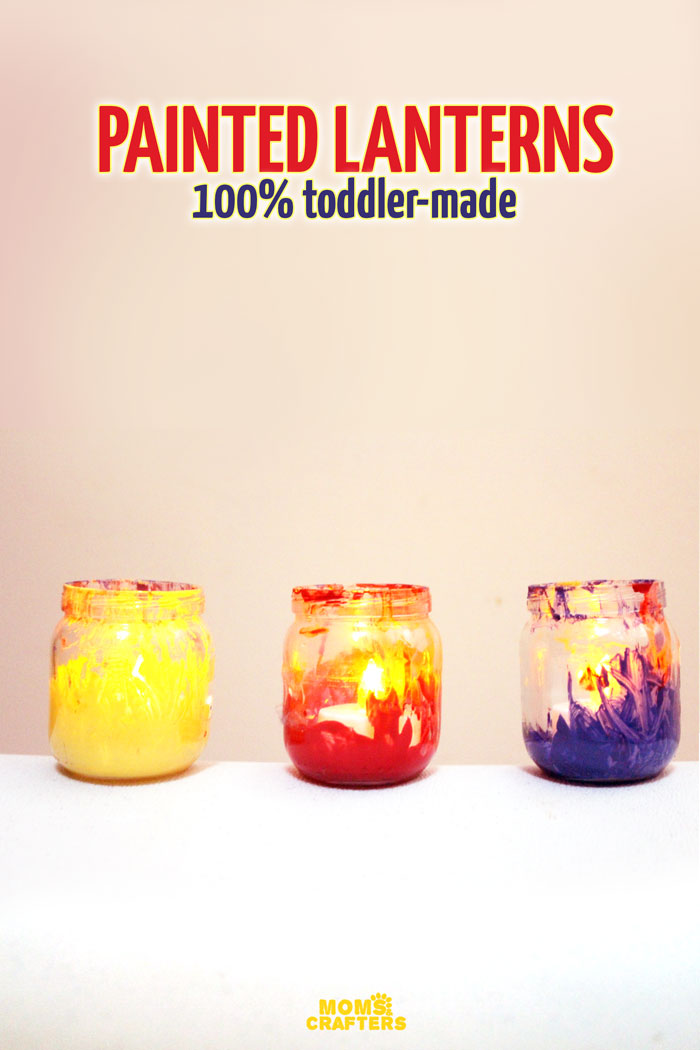These primary color luminaries are 100% made by toddlers! Click to see how this neat toddler painting activity and craft is done.