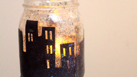 Snowy Skyline Winter Lantern Craft