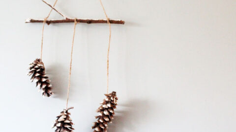 DIY Snowy Pine Cone Wall Hanging
