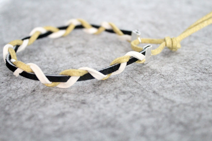 I love this braided leather bracelet - isn't it cool? It's a really cool craft for teen boys or girls, and also a great DIY gift idea for guys, or beginner jewelry making project.