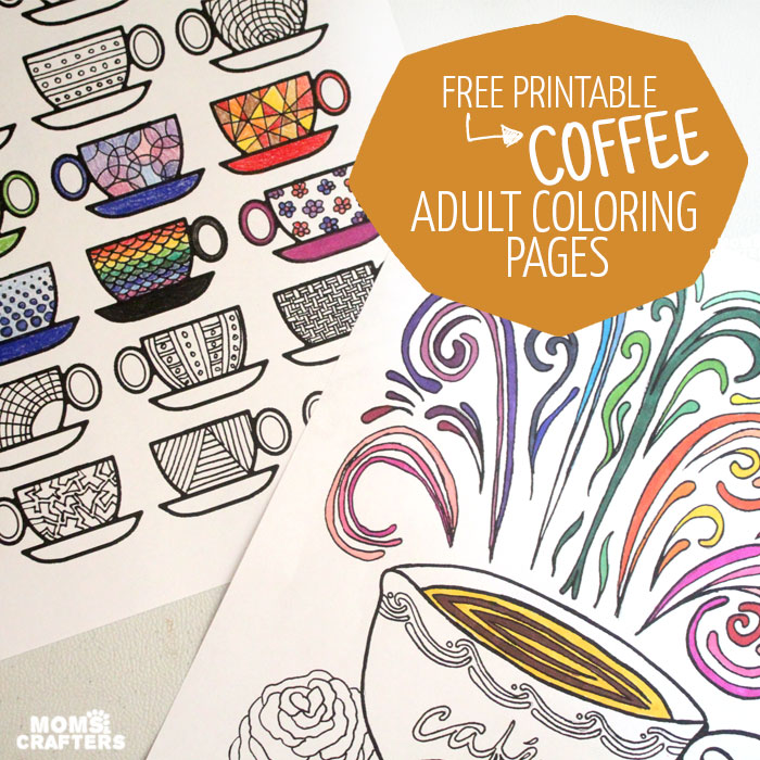 Don't you just love complex coloring pages? These free printable coloring pages for adults come in a coffee theme, because, I'm obsessed!