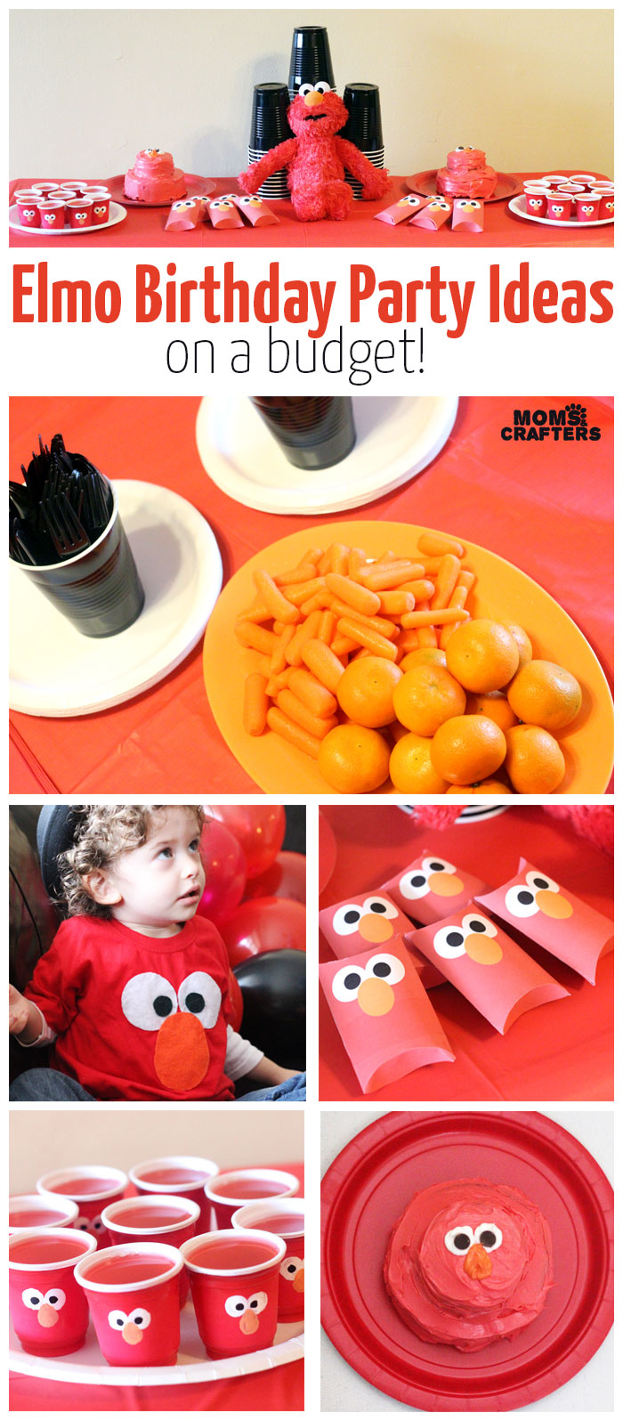 I LOVE these Elmo birthday party ideas - the tablescape is so cool! An Elmo theme is perfect for a first birthday party, or even second or third toddler birthdays. Check out this list of easy ideas.