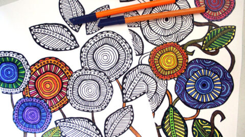 Free Printable Complex Coloring Pages – Modern Floral