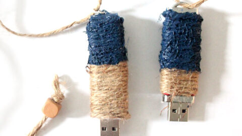 DIY Gift Idea for Men: Color Blocked Twine Flash Drive