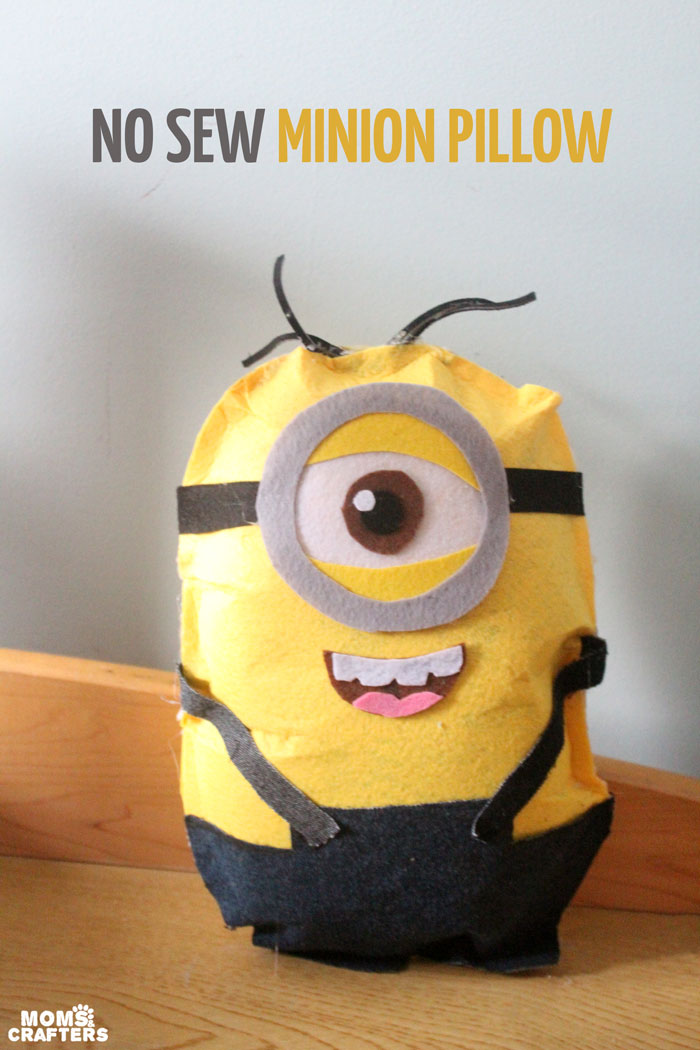 Make this fun felt minion pillow craft for your movie night! It's an adorable plush DIY minion that's easy to make and fun to cuddle!