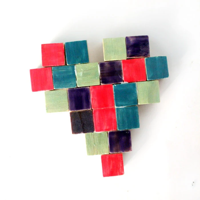 Make this stunning and easy mosaic heart magnet craft for kids, teens or adults! It's such a simple and easy-to-gift valentine's day craft, that's perfect for year-round too!