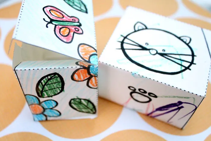 So cute - your kid can color in these free printable color-in gift boxes. It's easy to cut out and put together, and a little more interesting than a coloring sheet for kids.