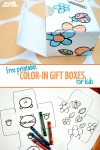Free Printable Color in Gift Boxes for kids * Moms and Crafters
