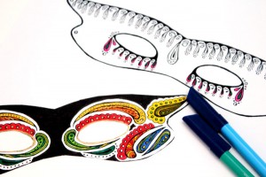Color in masks - Free printable coloring for adults and kids