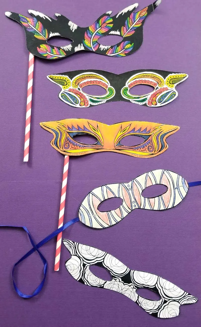 Click for an epic bundle of coloring pages masks for mardi gras purim or halloween! You'll love this fun masks paper craft for kids and adults.