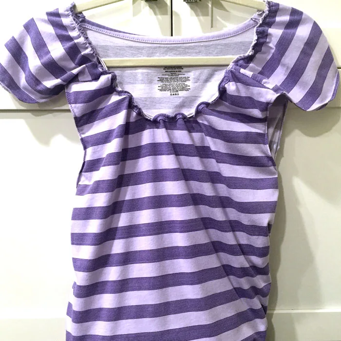 Looking to make breastfeeding easier? Make a DIY nursing top or nightgown - an easy sewing hack to convert any top into a breastfeeding-friendly one!