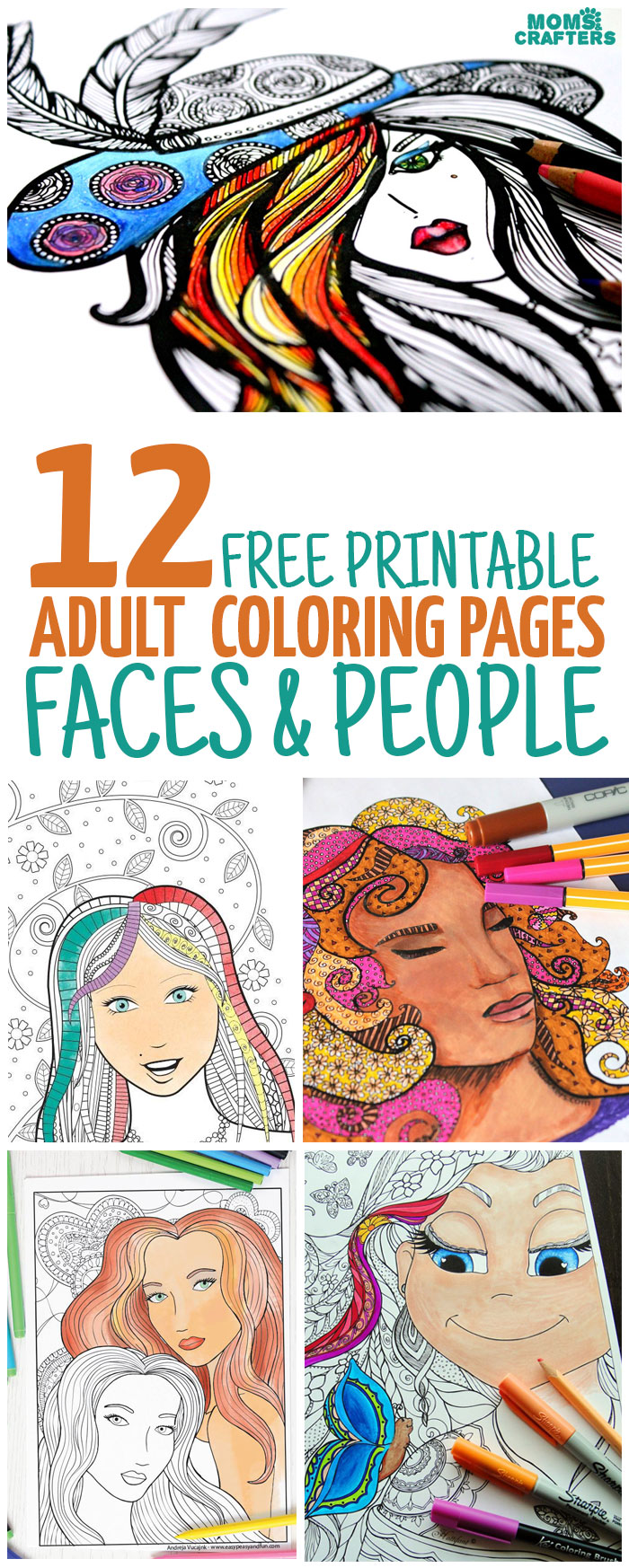 10 Expressive Adult Coloring Pages Faces to Explore