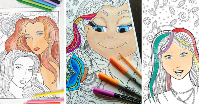 10 Expressive Adult Coloring Pages Faces to Explore